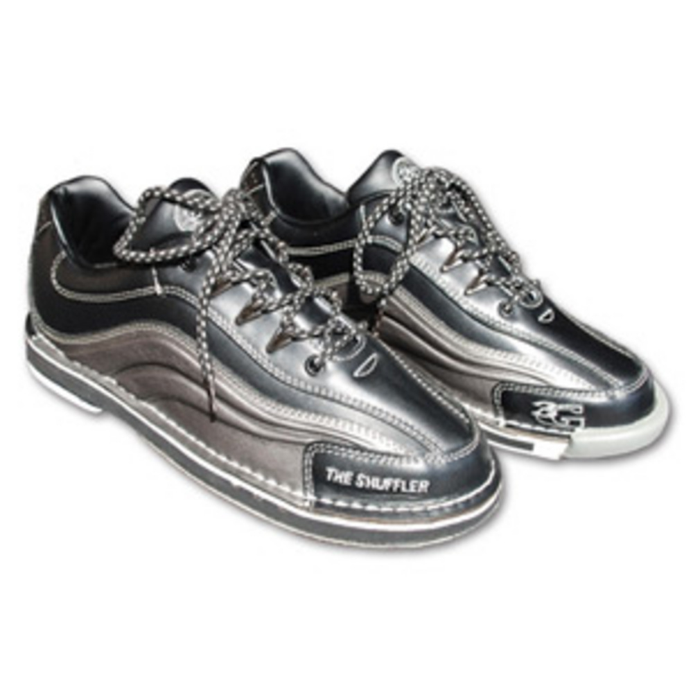 3G Bowling Mens The Shuffler SilverBlack Left Hand Bowling Shoes