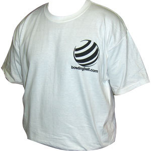 bowlingball.com White T-Shirt with Black Lettering bowlingball.com White T-Shirt with Black Lettering