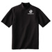 bowlingballcom Black Mock Neck Shirt w White Embroidered Logo Bowling Shirts