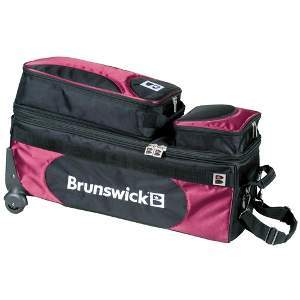 Brunswick Flash Slim Triple Tote Roller Black/Burgundy Brunswick Flash Slim Triple Tote Roller Black/Burgundy