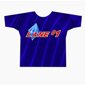 Lane #1 Blue Ripples Wave Dye-Sublimated Crew Neck Lane #1 Blue Ripples Wave Dye-Sublimated Crew Neck