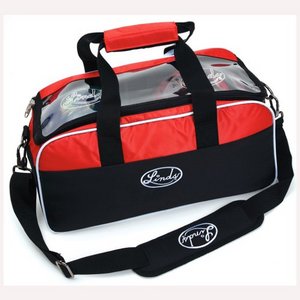 Linds Deluxe Clear Double Tote Black/Red