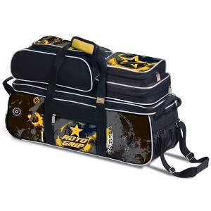 Roto Grip 3 Ball Rolling Tote Yellow/Charcoal/Black Roto Grip 3 Ball Rolling Tote Yellow/Charcoal/Black