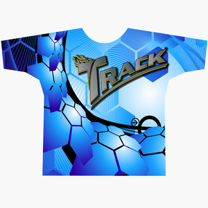 Track Blue Hexagon Dye-Sublimated Crew Neck Track Blue Hexagon Dye-Sublimated Crew Neck